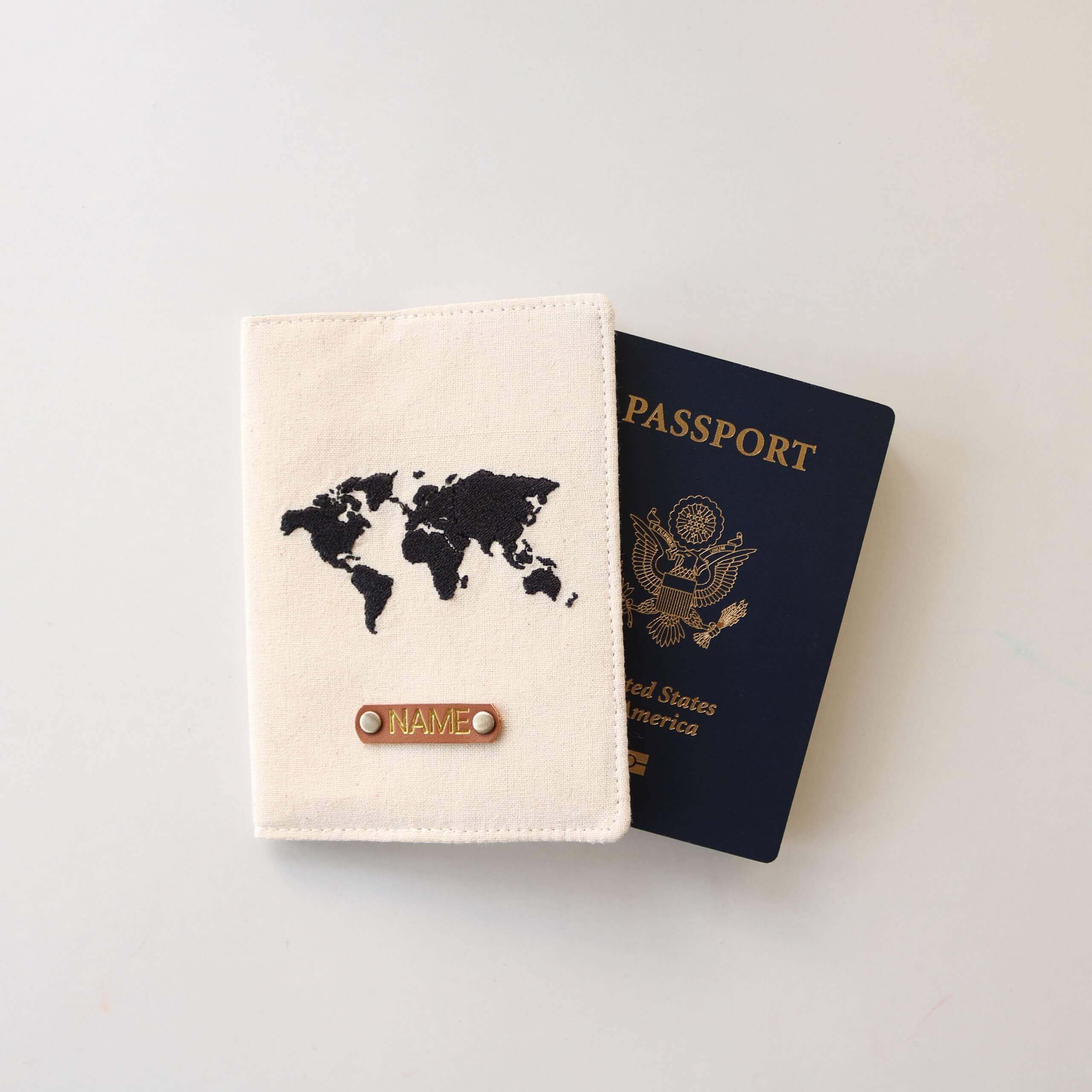 Wanderlust World Map Passport Holder