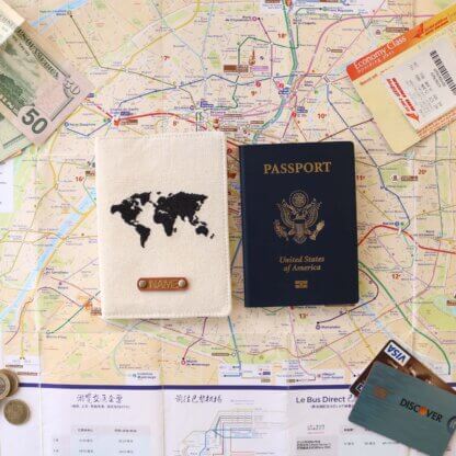 Wanderlust World Map Passport Holder