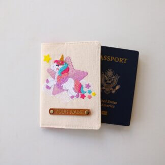 Monogram Unicorn Passport Cover Beige
