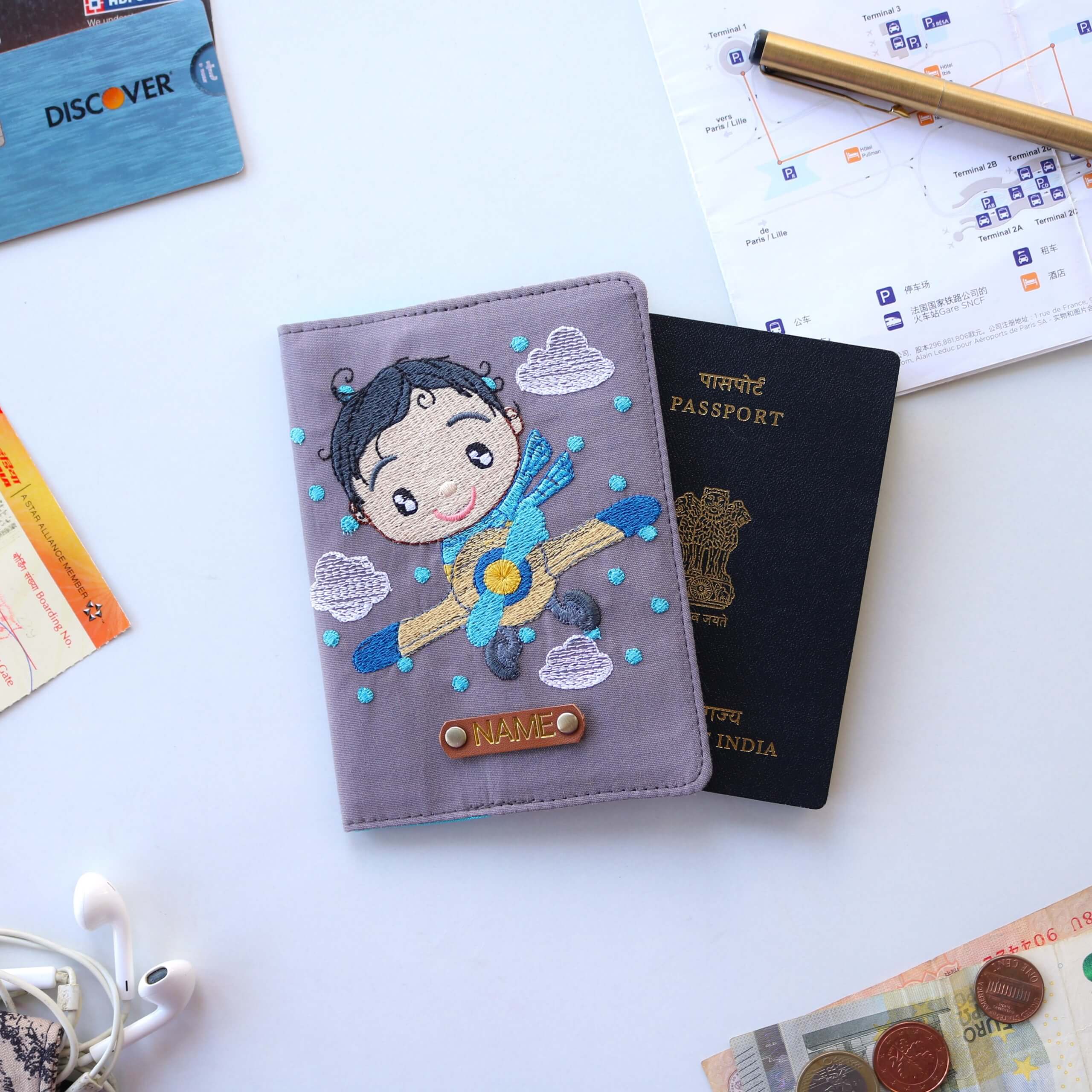 Boy Pilot Personalized Passport Cover