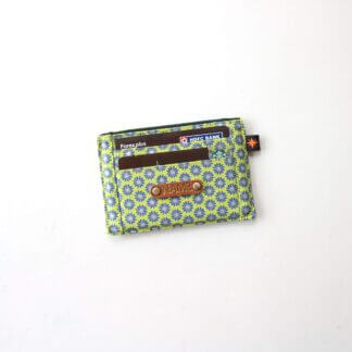 Green Floral Card Holder Wallet