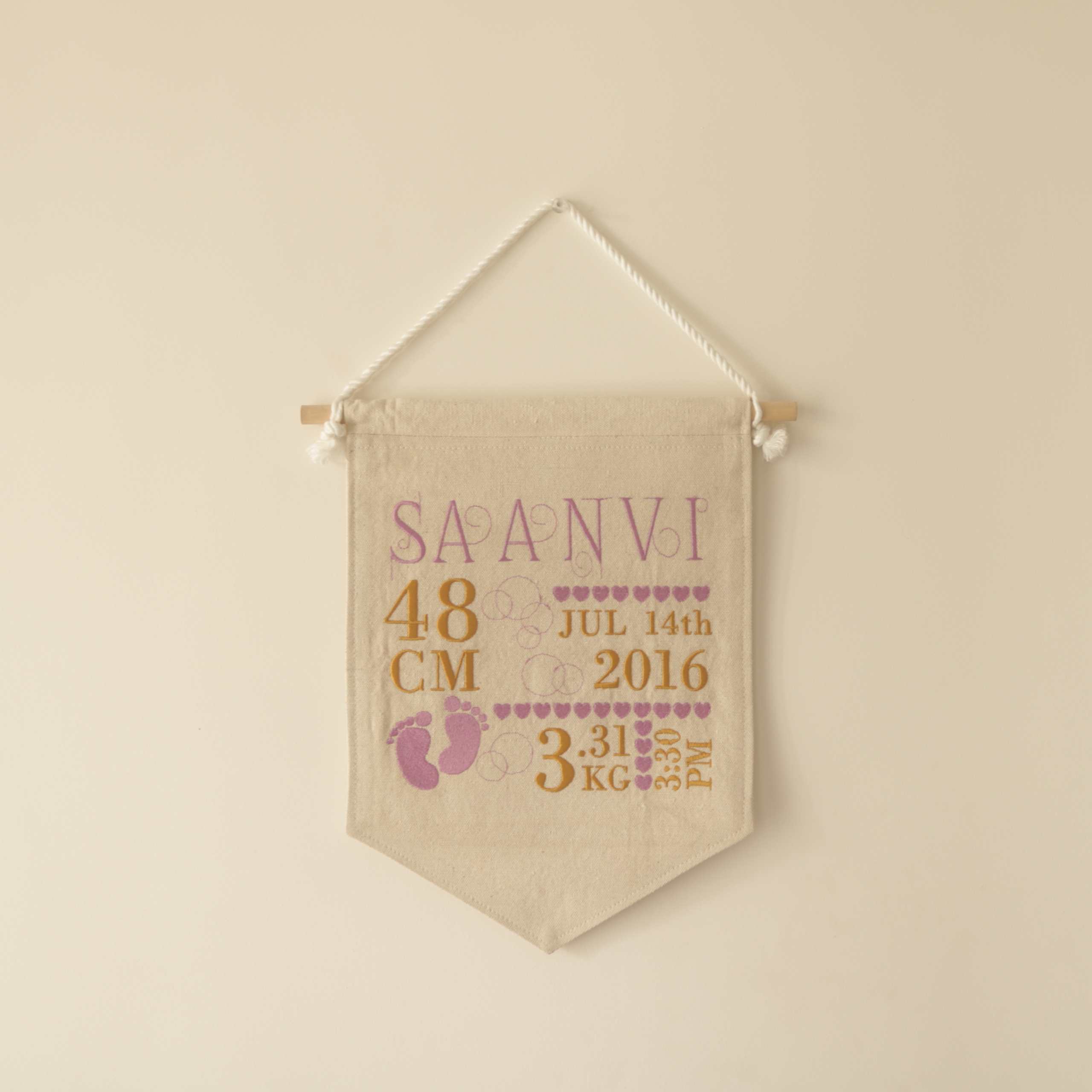 Baby Feet Name Announcement Banner