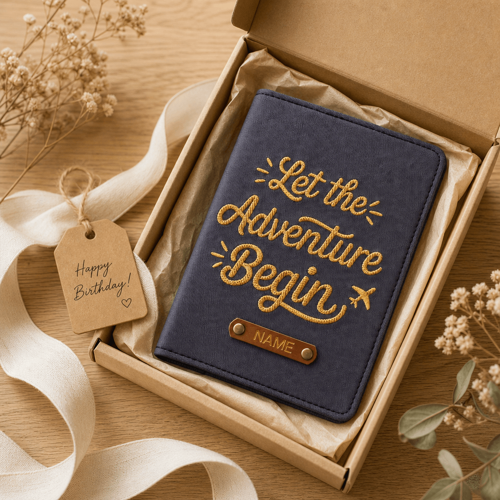 Men's Passport Cover | Personalized Travel Wallet | Let the Adventure Begin - Image 6