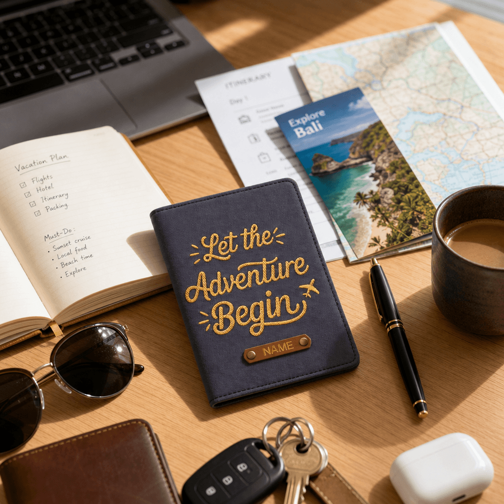 Men's Passport Cover | Personalized Travel Wallet | Let the Adventure Begin - Image 4