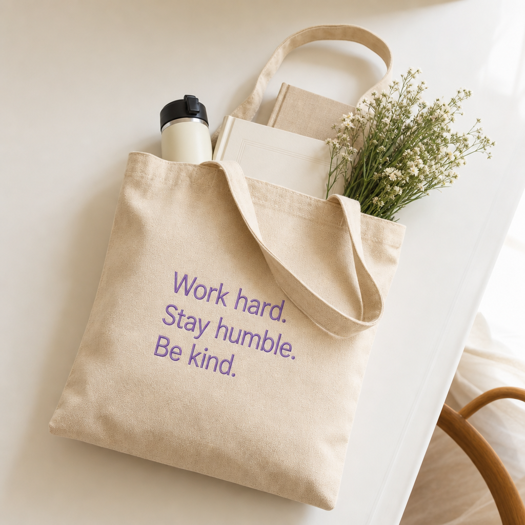 Custom Embroidered Tote Bag, Personalized Canvas Shoulder Bag