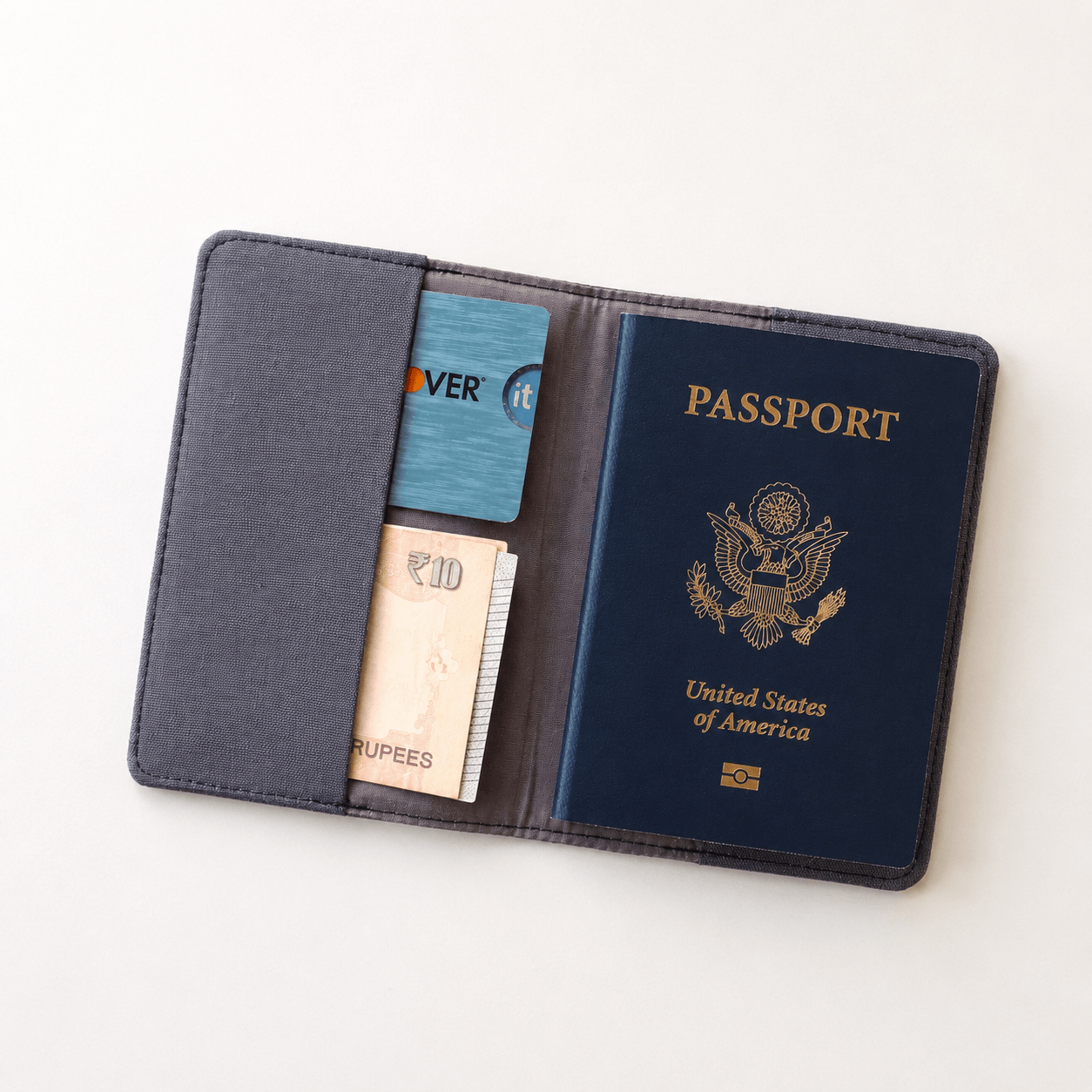 Compass Rose Men's Passport Cover | Personalized Travel Wallet - Image 3