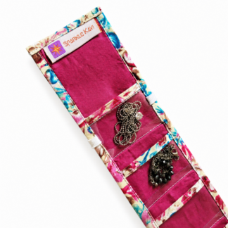 Travel Jewelry Organizer Roll with Clear Pockets